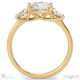 princess cut trilogy lab grown diamond engagement ring yellow gold with 9k yellow gold metal and princess shape diamond
