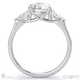 trilogy round pear side stones natural diamond engagement ring platinum with platinum metal and round shape diamond