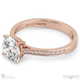 four claw pave band lab grown diamond engagement ring rose gold with 9k rose gold metal and round shape diamond
