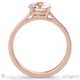 four claw pave band lab grown diamond engagement ring rose gold with 9k rose gold metal and round shape diamond