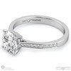 Four Claw Pave Band Lab Grown Diamond Engagement Ring White Gold