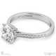 four claw pave band natural diamond engagement ring platinum with platinum metal and round shape diamond