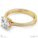 four claw pave band natural diamond engagement ring yellow gold with 9k yellow gold metal and round shape diamond