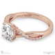 split pavé round twist lab grown diamond engagement ring rose gold with 18k rose gold metal and round shape diamond