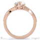 split pavé round twist lab grown diamond engagement ring rose gold with 18k rose gold metal and round shape diamond