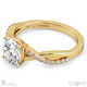 split pavé round twist natural diamond engagement ring yellow gold with 9k yellow gold metal and round shape diamond