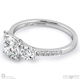 round natural diamond trilogy pavé set engagement ring white gold with 9k white gold metal and round shape diamond