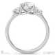 round natural diamond trilogy pavé set engagement ring platinum with platinum metal and round shape diamond