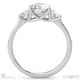 round natural diamond trilogy pavé set engagement ring white gold with 9k white gold metal and round shape diamond