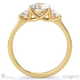 round natural diamond trilogy pavé set engagement ring yellow gold with 18k yellow gold metal and round shape diamond