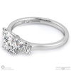 lab grown diamond trilogy engagement ring white gold with 9k white gold metal and round shape diamond