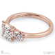 natural diamond trilogy engagement ring rose gold with 9k rose gold metal and round shape diamond