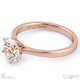 round solitaire 6 claw natural diamond engagement ring rose gold with 9k rose gold metal and round shape diamond