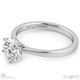 round solitaire 6 claw natural diamond engagement ring white gold with 9k white gold metal and round shape diamond