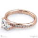 round tension set 4 claw channel pave lab grown diamond engagement ring rose gold with 18k rose gold metal and round shape diamond