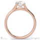 round tension set 4 claw channel pave lab grown diamond engagement ring rose gold with 18k rose gold metal and round shape diamond