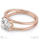 solitaire split band tension set natural diamond engagement ring rose gold with 9k rose gold metal and round shape diamond