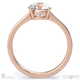 solitaire 4-claw round natural diamond engagement ring rose gold with 9k rose gold metal and round shape diamond