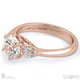 trilogy flower natural diamond and engagement ring rose gold with 9k rose gold metal and round shape diamond