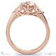 trilogy flower natural diamond and engagement ring rose gold with 9k rose gold metal and round shape diamond