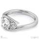 a 3 stone twist natural diamond split band engagement ring white gold with 9k white gold metal and round shape diamond