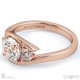 a 3 stone twist natural diamond split band engagement ring rose gold with 9k rose gold metal and round shape diamond