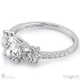 natural diamond micro pavé trilogy engagement ring white gold with 9k white gold metal and round shape diamond