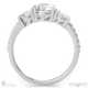 natural diamond micro pavé trilogy engagement ring white gold with 9k white gold metal and round shape diamond