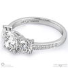 natural diamond pavé trilogy engagement ring white gold with 9k white gold metal and round shape diamond