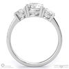 natural diamond pavé trilogy engagement ring white gold with 9k white gold metal and round shape diamond