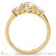 natural diamond pavé trilogy engagement ring yellow gold with 9k yellow gold metal and round shape diamond