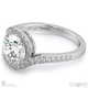 Round Lab Grown Diamond Ring White Gold With A Twist 4-Claw Pavé