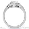 Round Lab Grown Diamond Ring White Gold With A Twist 4-Claw Pavé