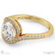 round natural diamond ring yellow gold with a twist 4-claw pavé with 18k yellow gold metal and round shape diamond