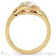round natural diamond ring yellow gold with a twist 4-claw pavé with 18k yellow gold metal and round shape diamond