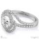 round natural diamond ring platinum with a double twist pavé with platinum metal and round shape diamond
