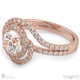 round lab grown diamond ring rose gold with a double twist pavé with 9k rose gold metal and round shape diamond