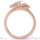 round lab grown diamond ring rose gold with a double twist pavé with 9k rose gold metal and round shape diamond