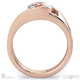twisted curved split band round pavé natural diamond engagement ring rose gold with 9k rose gold metal and round shape diamond