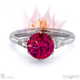 blushing bride fynbos spinel round trillogy engagement ring white gold with 9k white gold metal and round shape diamond