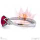 blushing bride fynbos spinel round trillogy engagement ring white gold with 9k white gold metal and round shape diamond