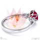 blushing bride fynbos spinel round trillogy engagement ring white gold with 9k white gold metal and round shape diamond