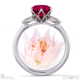 blushing bride fynbos spinel round trillogy engagement ring white gold with 9k white gold metal and round shape diamond