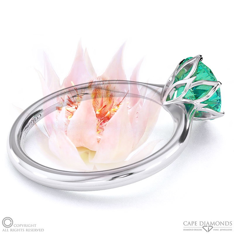 Blushing Bride Fynbos Tourmaline Round Solitaire Engagement Ring White Gold