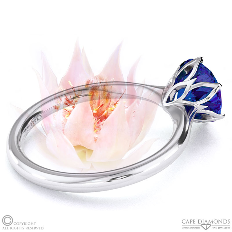 Blushing Bride Fynbos Tanzanite Round Solitaire Engagement Ring White Gold