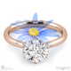 darling daisy solitaire lab grown diamond engagement ring rose gold with 9k rose gold metal and round shape diamond