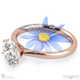 darling daisy solitaire lab grown diamond engagement ring rose gold with 9k rose gold metal and round shape diamond