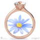darling daisy solitaire lab grown diamond engagement ring rose gold with 9k rose gold metal and round shape diamond