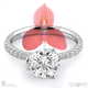 disa orchid floral pave lab grown diamond engagement ring white gold with 9k white gold metal and round shape diamond