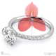 disa orchid floral pave lab grown diamond engagement ring white gold with 9k white gold metal and round shape diamond